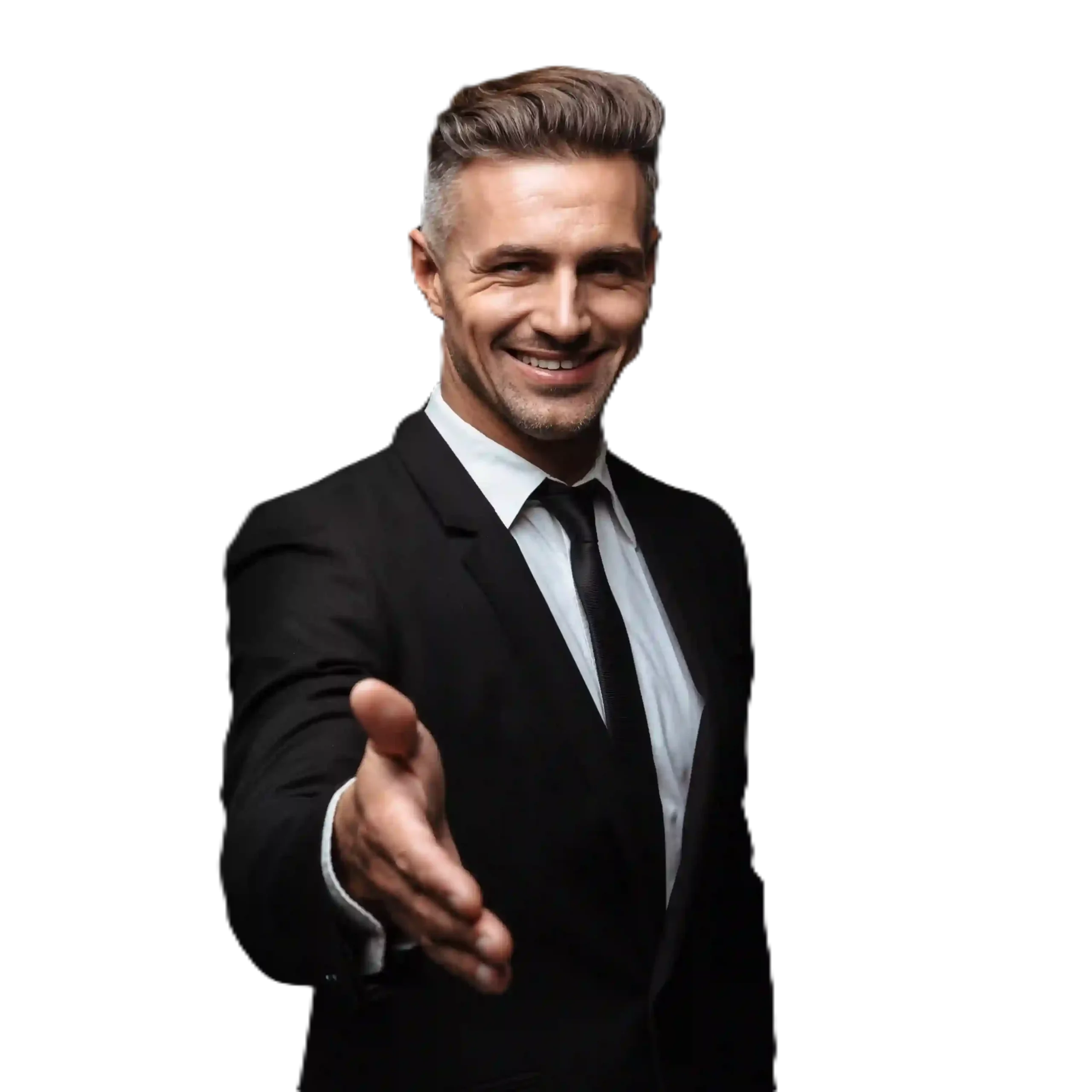 Corporate representative from Indosoft greets stakeholders with a professional handshake, underscoring alliance and expansion. Business professional from Indosoft in formal attire greeting partners with a handshake, representing growth and collaboration