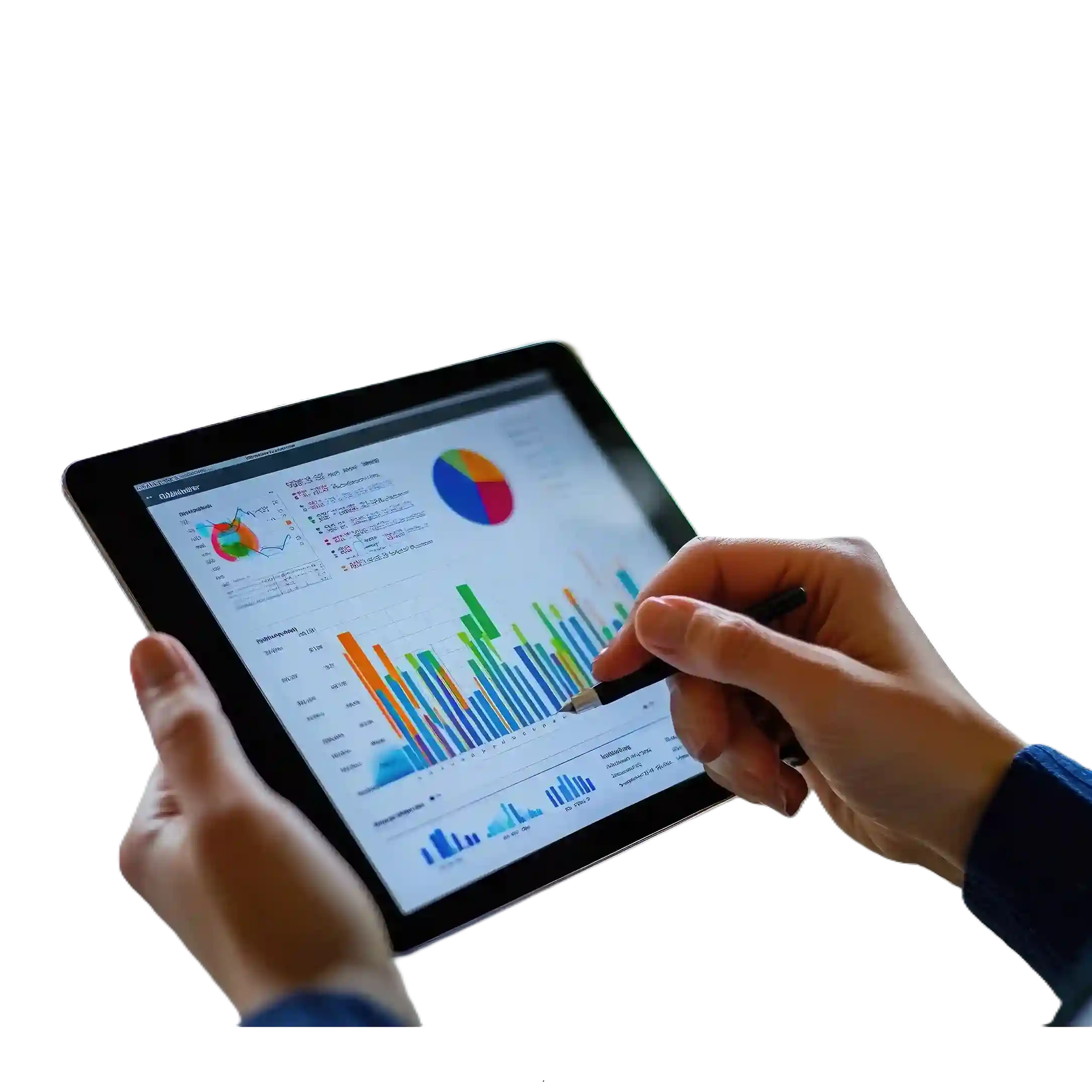 Track, analyze, and report financial and insurance data seamlessly with Indosoft’s advanced analytics to drive smarter decisions and ensure compliance. A client uses Indosoft financial solutions on a tablet to analyze real-time financial and insurance data with advanced reporting and analytics tools.
