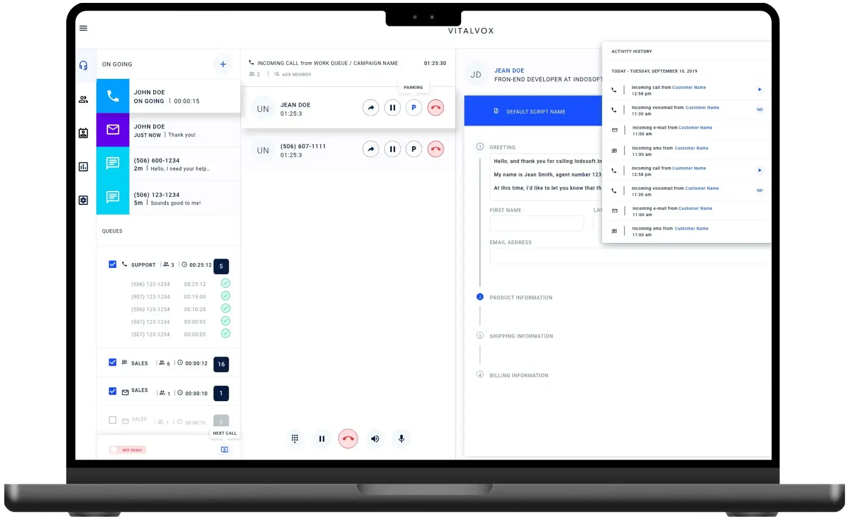 Indosoft omnichannel platform dashboard visualizing sales tracking, lead automation, and call insights to strengthen customer engagement. Dashboard view of Indosoft’s omnichannel CRM showcasing lead management, call monitoring, and reporting tools that enhance customer relationship efforts.
