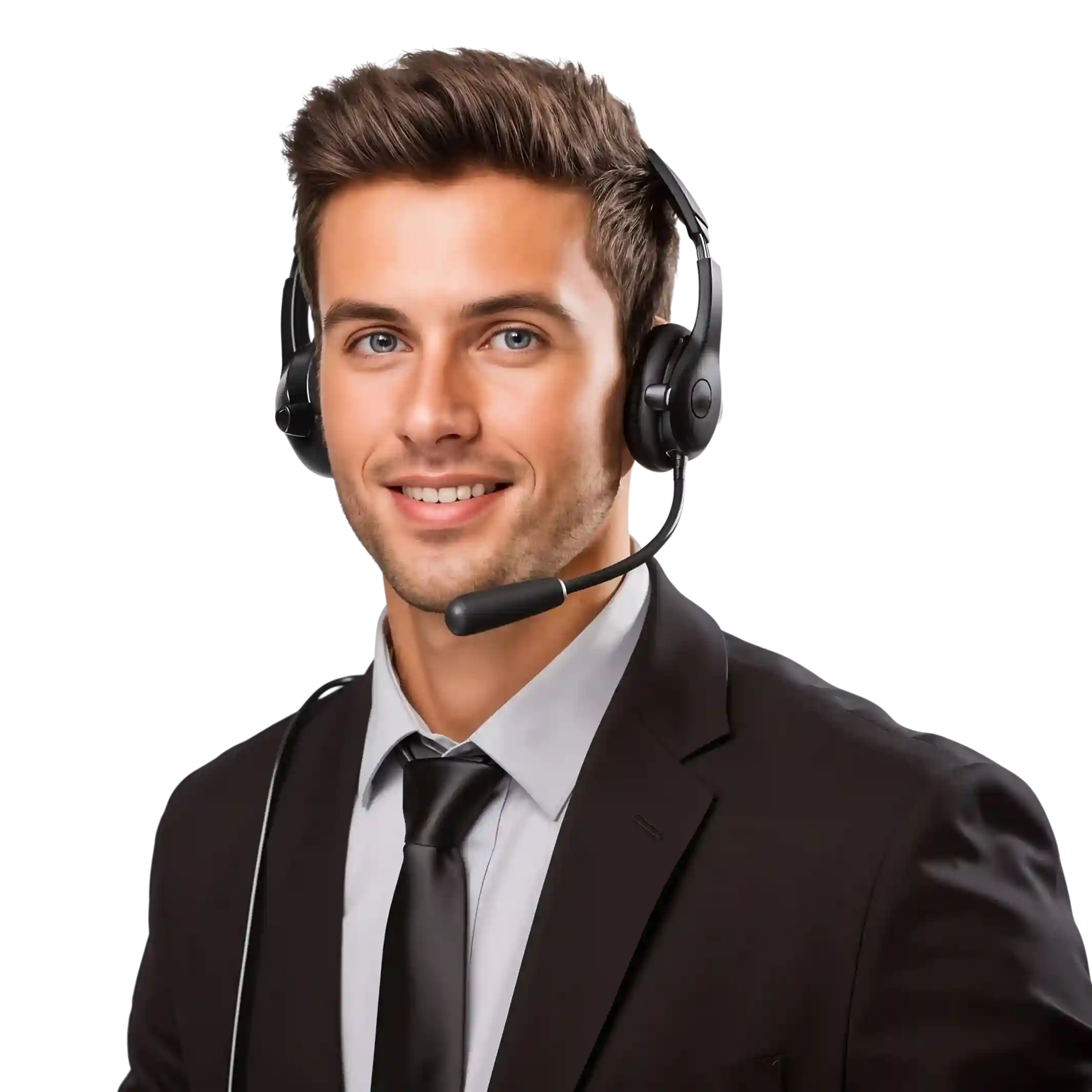 Professional call center agent working on Indosoft’s scalable, AI-enhanced contact center platform. A call center employee using Indosoft’s AI-powered contact center solution to enhance customer experience and agent productivity.