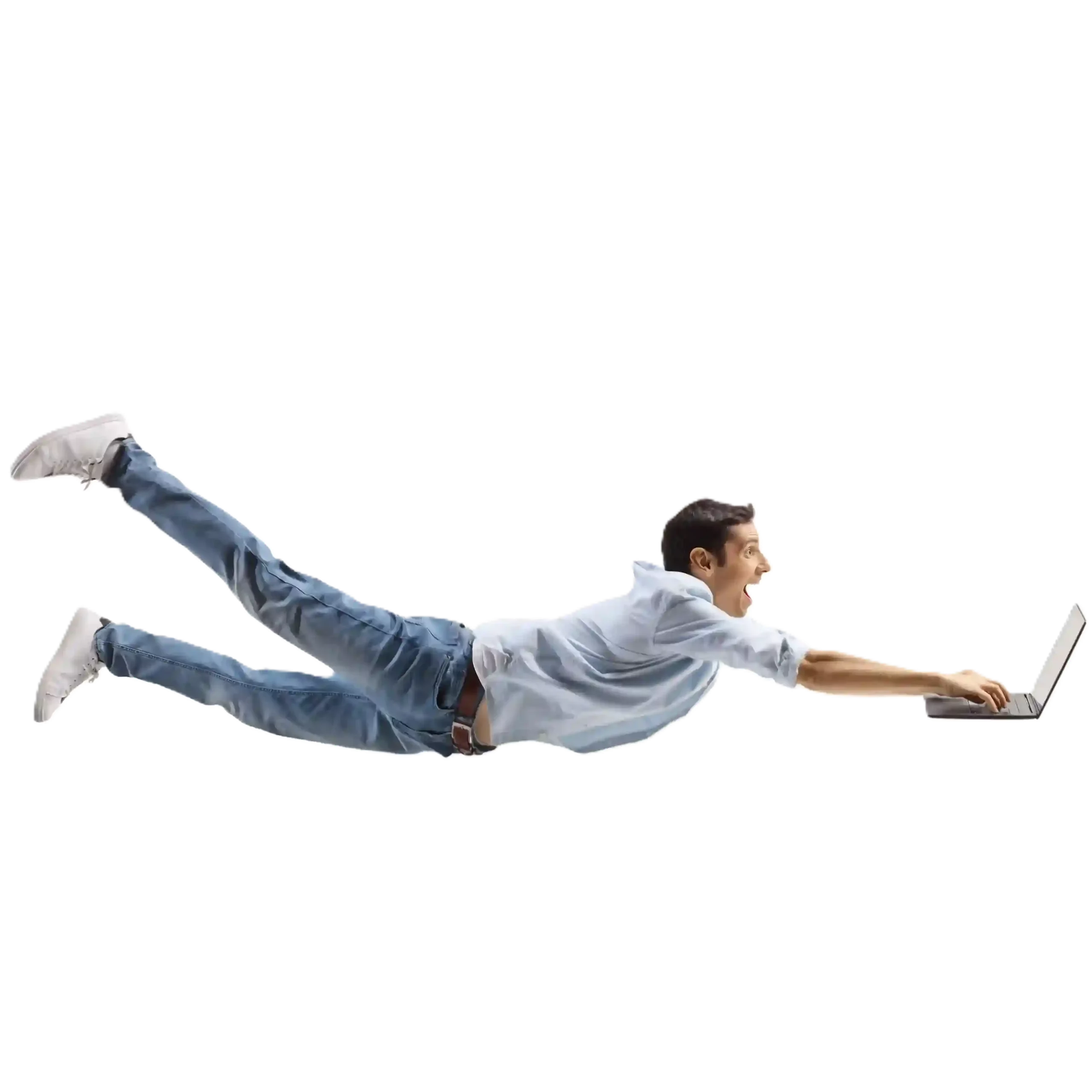 Young professional on the move using Indosoft financial solutions on his laptop to streamline deployment and manage core financial processes. : A young man works on his laptop while traveling, using Indosoft financial solutions for fast, reliable, and seamless deployment of core processes.