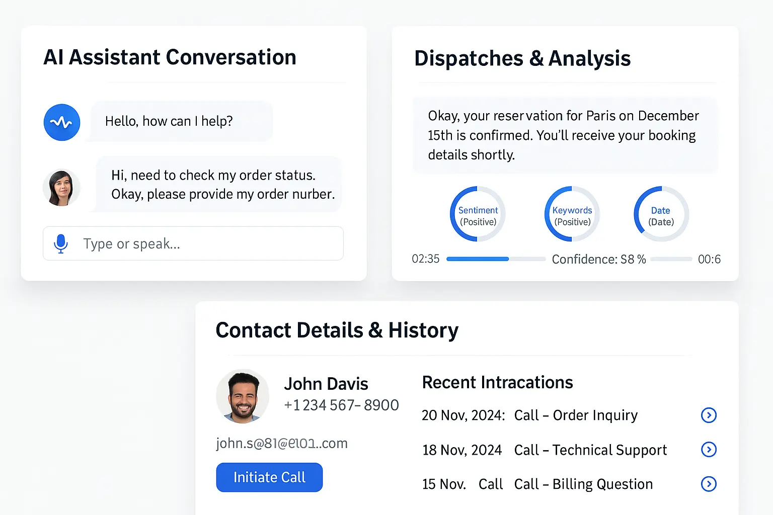 Indosoft dashboard showing AI assistant automating financial operations with chat, call, and email interactions to handle balance inquiries and client communication. Indosoft dashboard showing AI assistant automating financial operations with chat, call, and email interactions to handle balance inquiries and client communication.