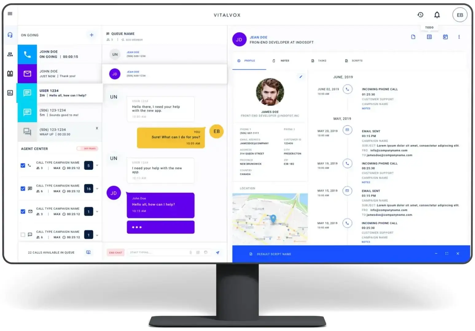 Business user viewing Indosoft’s Omnichannel dashboard integrating calls, messages, and analytics for a smoother customer experience. Indosoft Omnichannel Communication dashboard showcasing unified customer channels, automated workflows, and real-time performance insights.