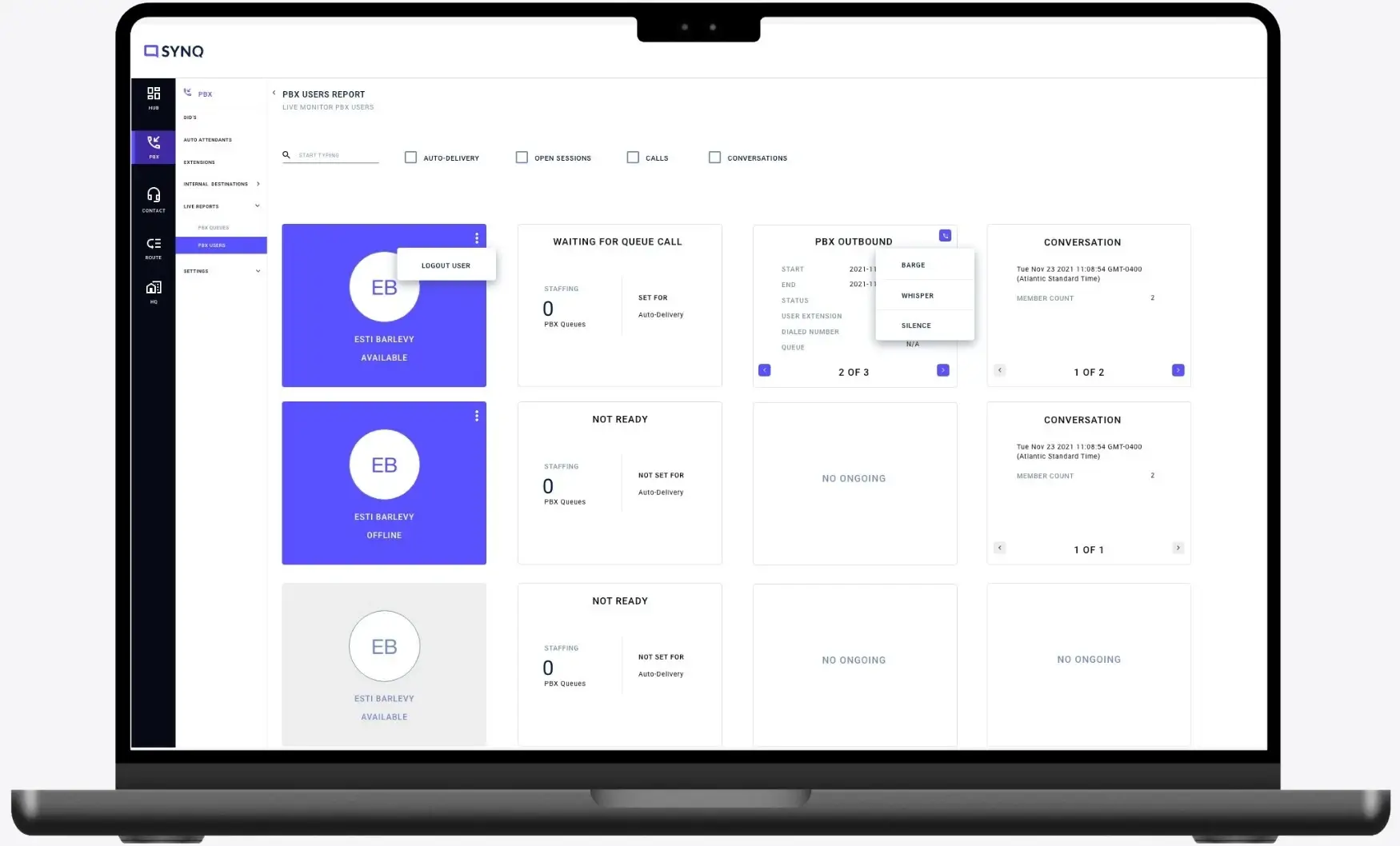 SYNQ connects businesses to customers through smart infrastructure, agent tools, live monitoring, and built-in security for peak performance and savings. Illustration of the SYNQ platform interface showcasing agent management, system monitoring, and security tools that enhance customer connection and performance