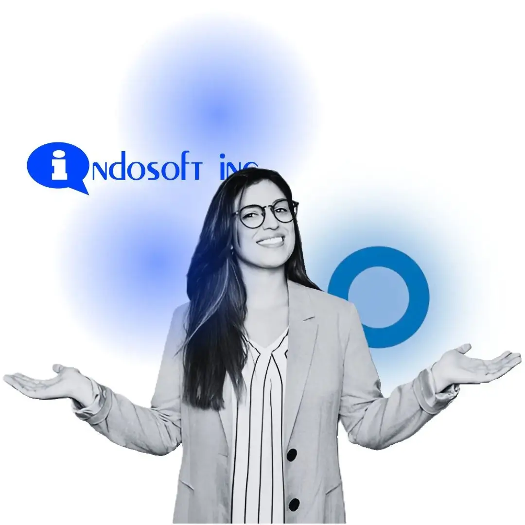 The image shows a person assessing two communication platforms—Indosoft and AVOXI—represented visually side by side. It reflects the comparison of features, flexibility, and performance to help businesses identify which solution better supports their contact center needs. Professional evaluating Indosoft and AVOXI side by side, comparing both contact center platforms.