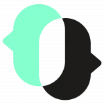 eVoice logo with stylized text representing a virtual phone and voicemail service JustCall logo featuring two interlocking blue shapes representing a cloud phone system for teams