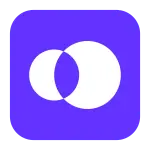 OpenPhone logo with two overlapping white circles on a purple background representing a modern business phone app OpenPhone logo with two overlapping white circles on a purple background representing a modern business phone app