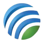 TollFreeForwarding logo with blue curved lines and a green leaf shape representing international phone services TollFreeForwarding logo with blue curved lines and a green leaf shape representing international phone services