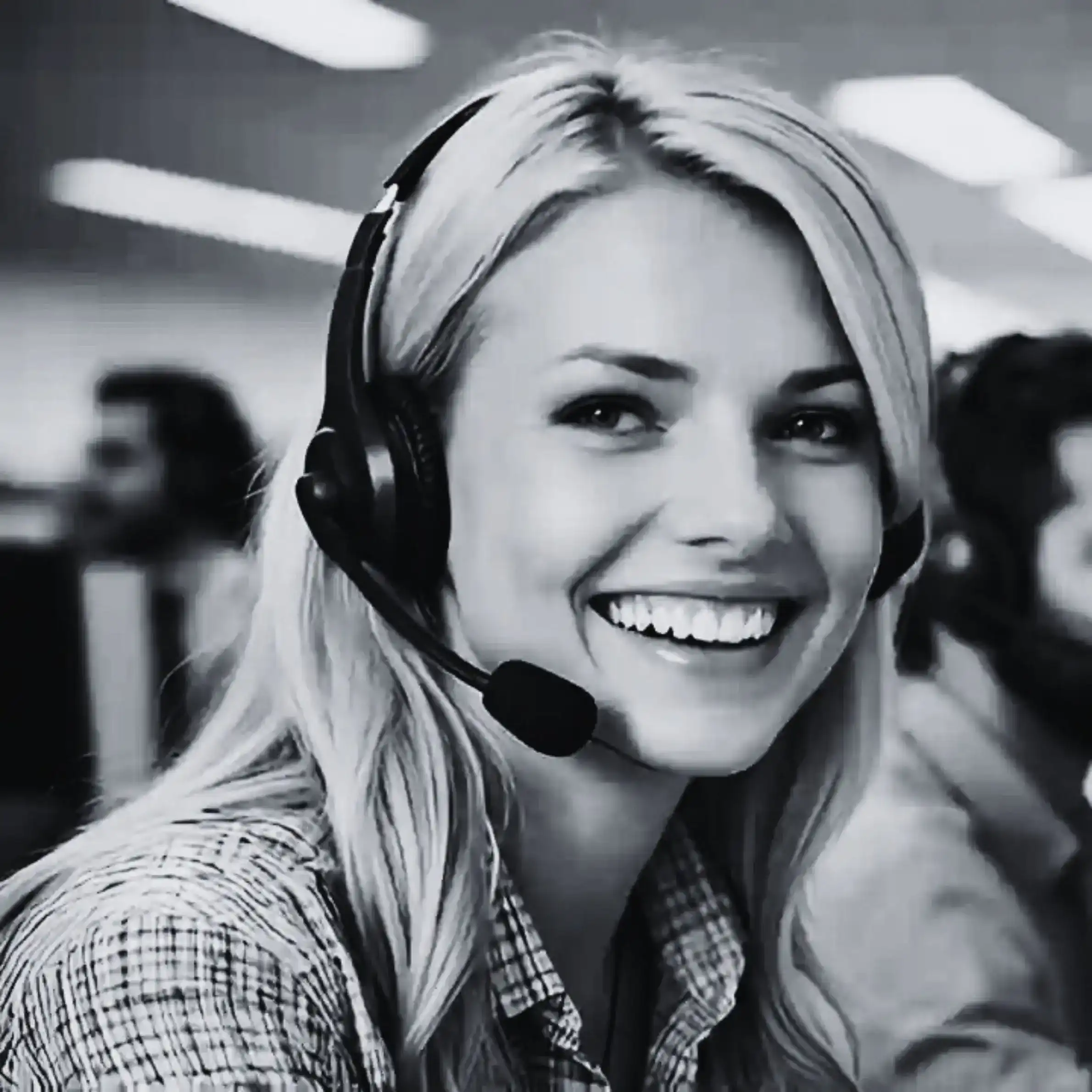 Indosoft service agent with a headset helping clients learn how Indosoft provides a more reliable communication experience than Five9. Smiling Indosoft support agent wearing a headset, ready to help businesses understand why Indosoft is a stronger choice than Five9.