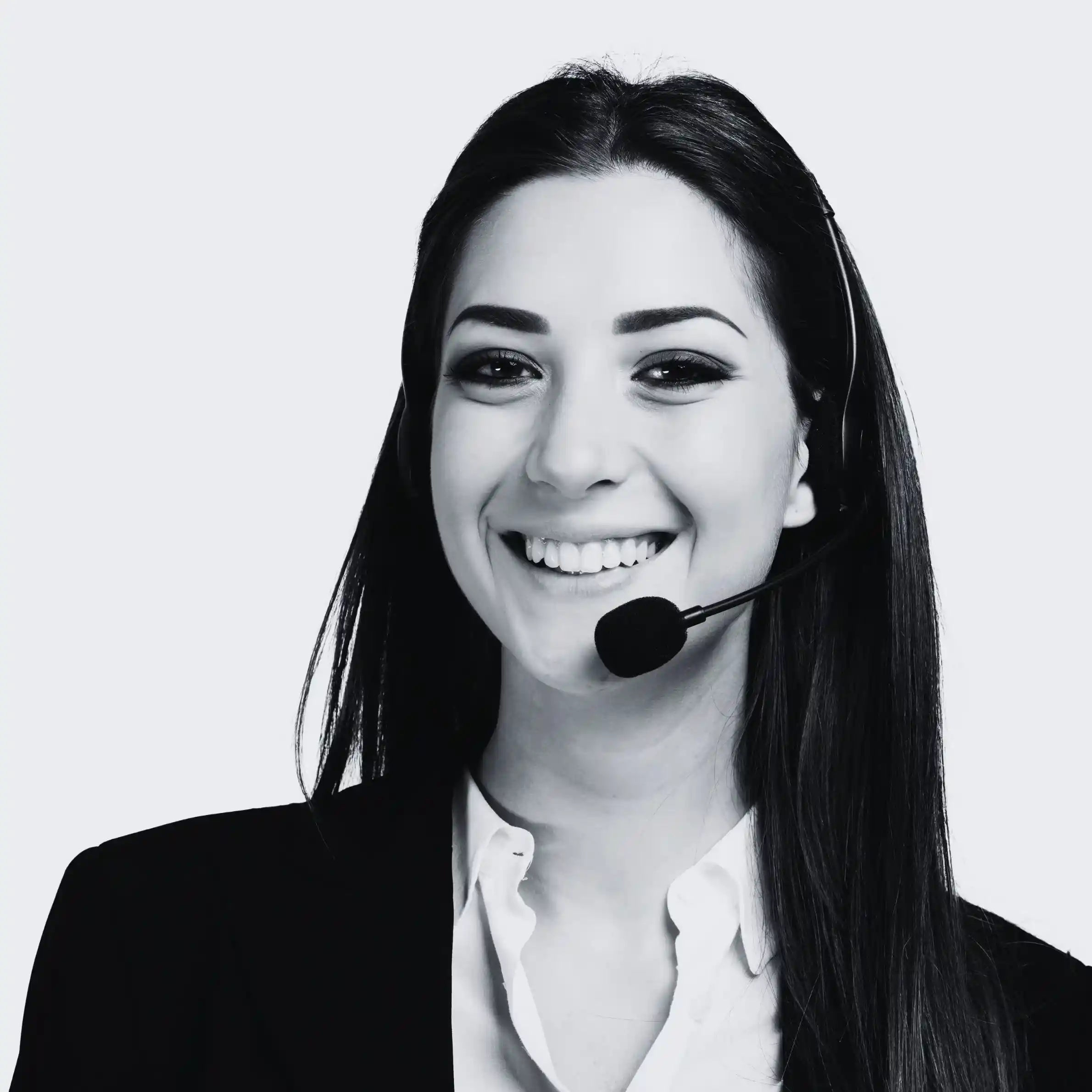 A confident customer service representative illustrates Indosoft’s ability to deliver flexible, scalable communication powered by intelligent automation—offering a clear upgrade over VirtualPBX. Support representative with headset showcasing Indosoft’s scalable, future-ready communication tools.