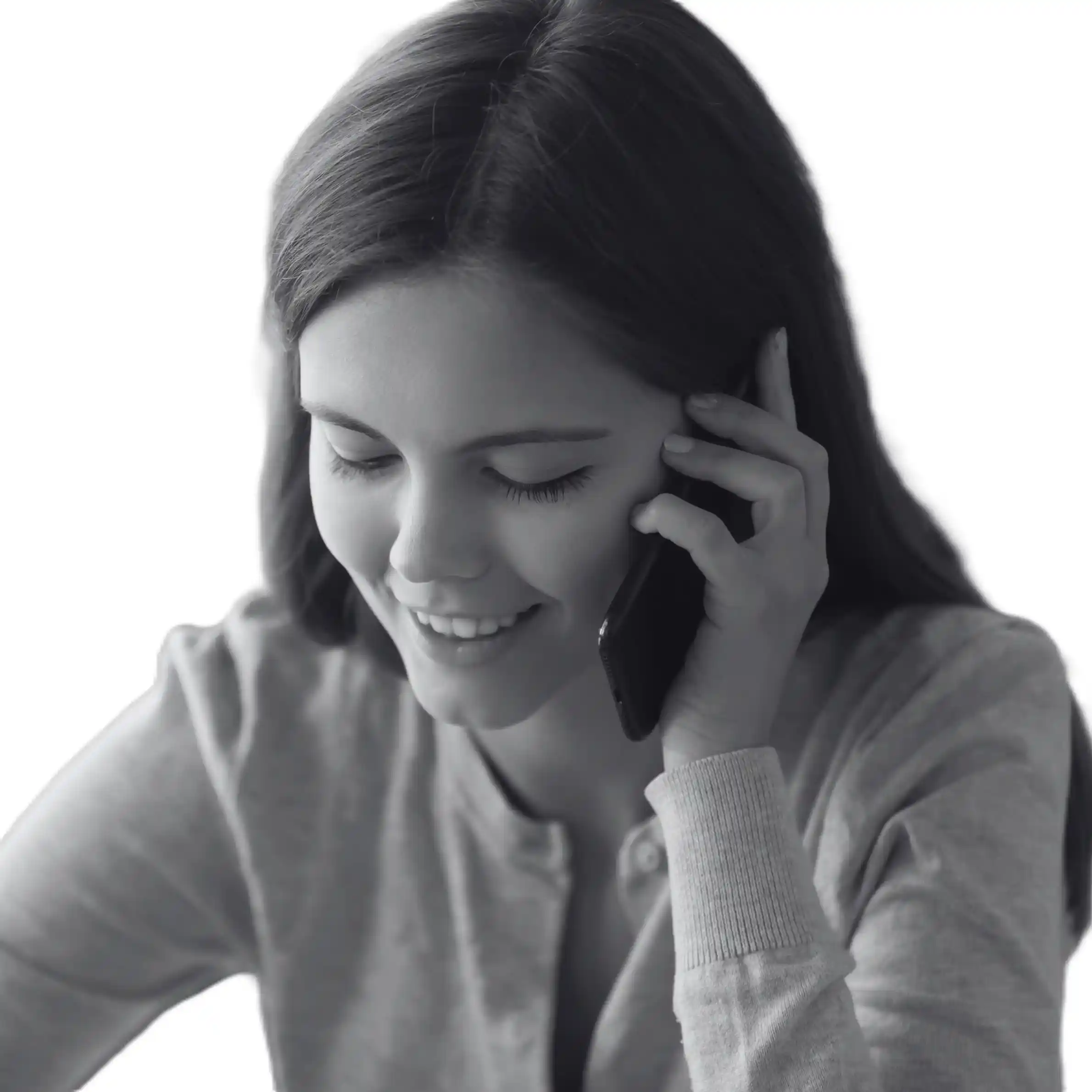 Phone conversation scene showcasing why teams transition from NUACOM to Indosoft for deeper automation and stability. Young professional talking on the phone, symbolizing the enhanced routing intelligence and automation Indosoft offers over NUACOM.