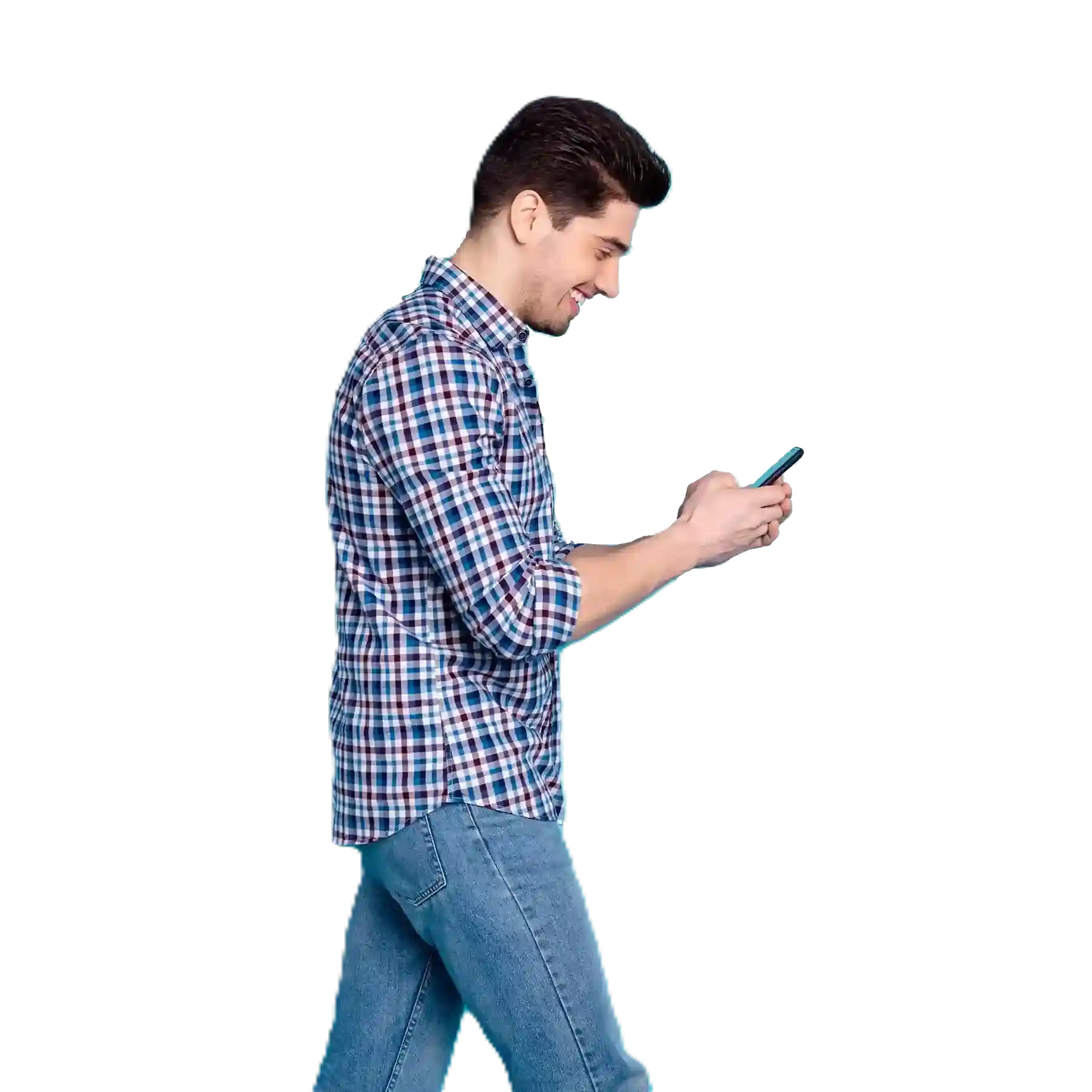 As he interacts with his phone, the caller benefits from a carefully designed call path that directs his request to the correct destination on the first attempt. A customer checks his phone while moving through his day, unaware that his call will be automatically guided through an intelligent path to the right team without confusion.