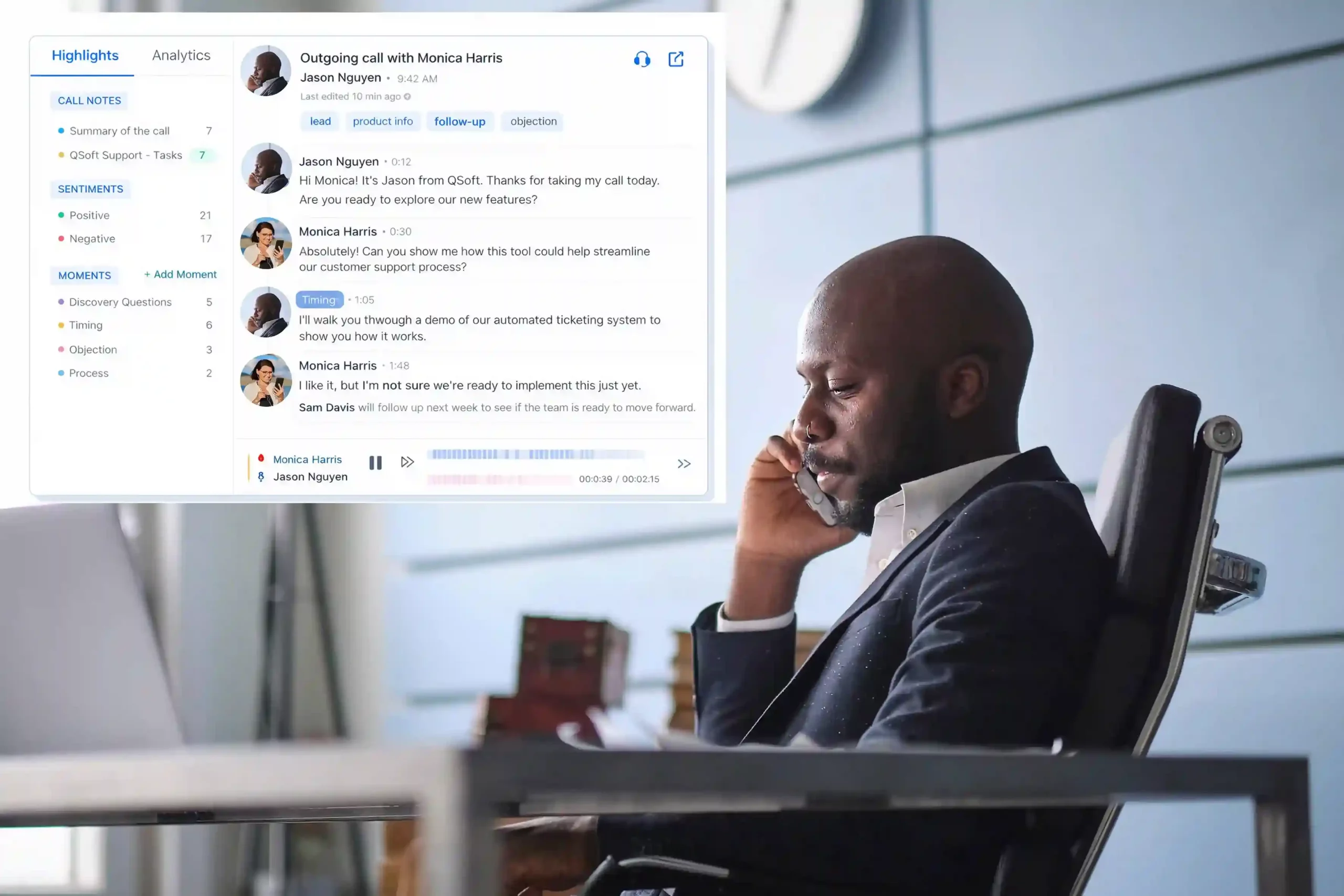 Customer successfully connected through Indosoft Automatic Callback after skipping the wait time. An agent speaks on a live call while reviewing and updating structured call notes on screen, ensuring important details are captured in real time.