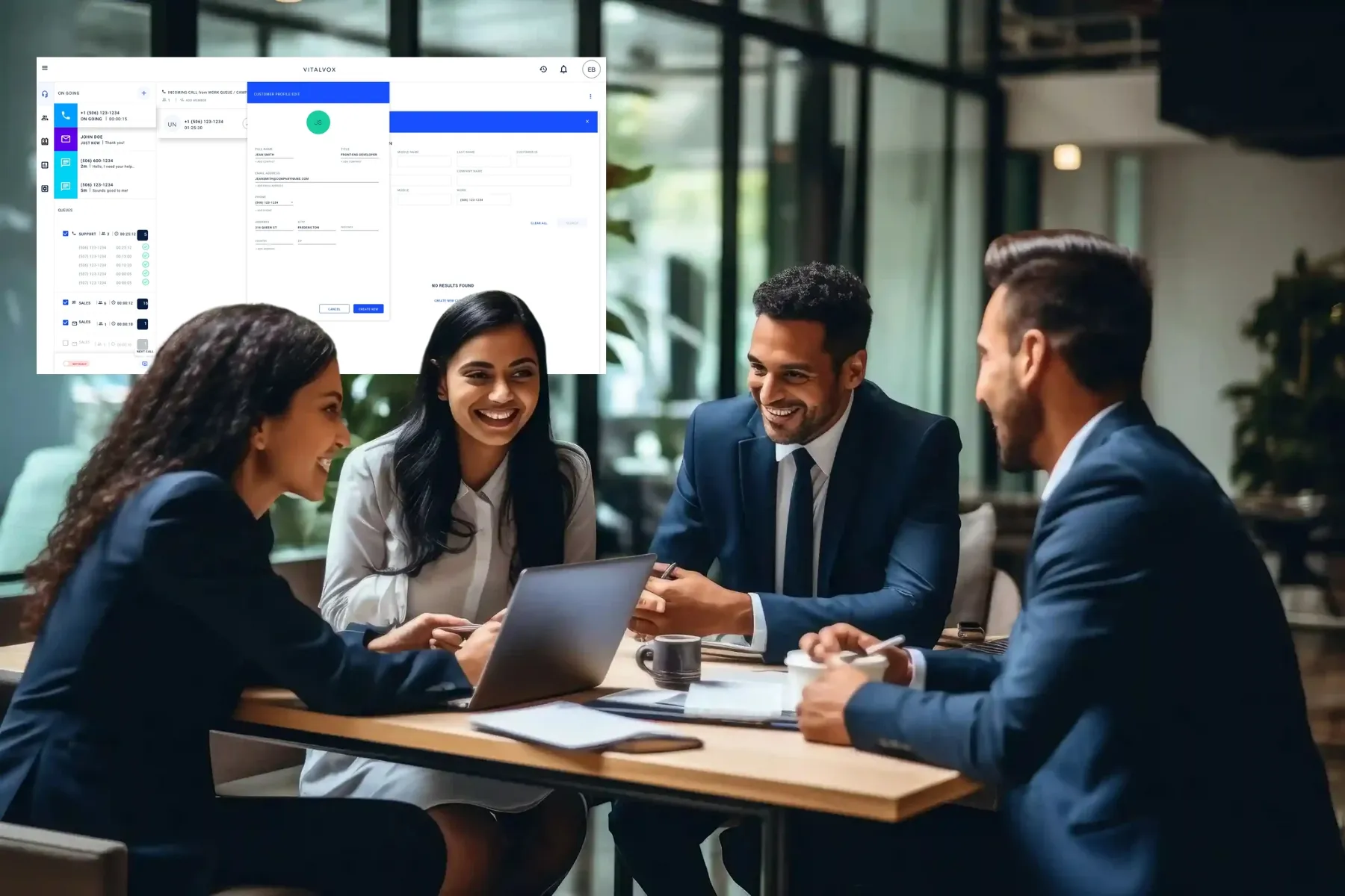Indosoft’s service team guiding clients through planning and optimization discussions for high-performing contact center operations. Indosoft experts and clients meeting in an office to plan contact center improvements and optimize customer engagement strategies.