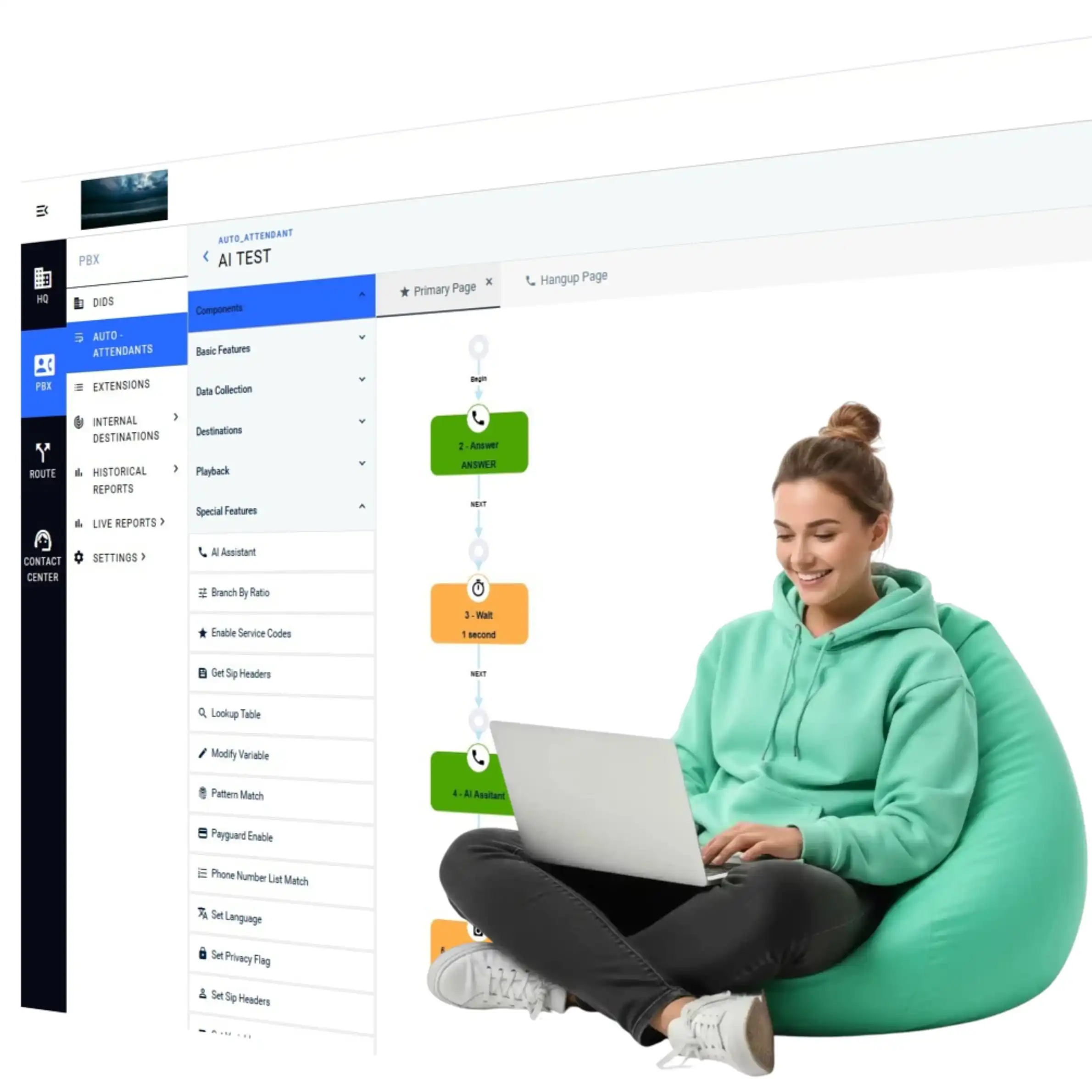 Professional woman interacting with Indosoft consultants to design a future-ready contact center roadmap. Confident female client using her laptop to connect with Indosoft experts for strategic planning and contact center consultation.