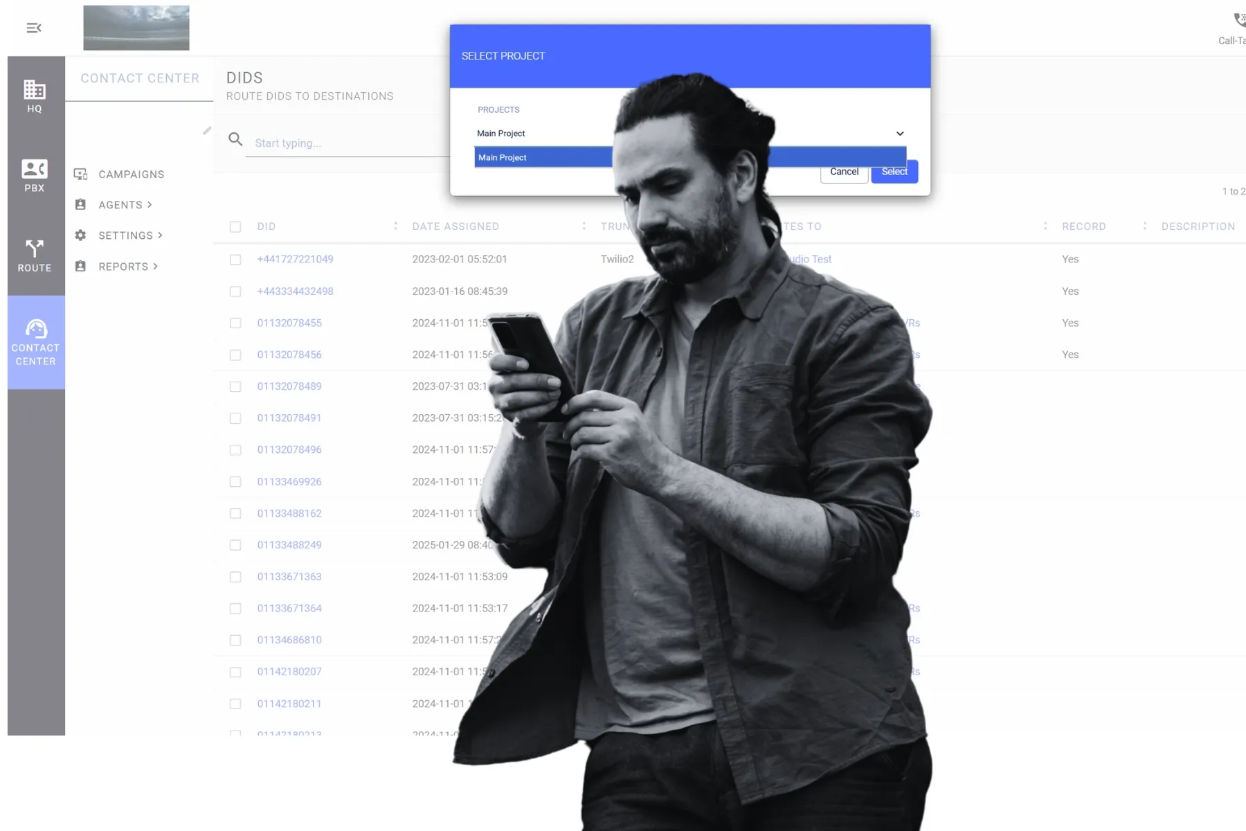 A contact center agent reviewing DID routing assignments in Q-Suite NG to resolve call distribution overload.